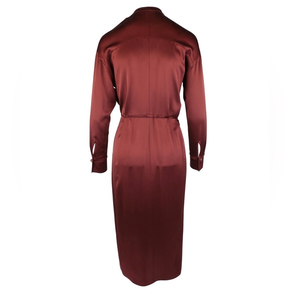 Vince Silk Rosewood Long-Sleeve Wrap Dress SZ XL - Picture 3 of 9